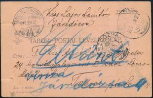 1915 Tábori posta levelezőlap, Eltűnt felirattal visszaküldve / Field postcard, returned TP 84