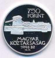 1998. 750Ft Ag "Budapest 125 éves" kapszulában T:PP Adamo EM149