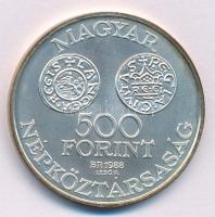 1988. 500Ft Ag "Szent István" kapszulában T:BU patina Adamo EM102