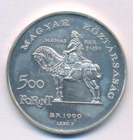 1990. 500Ft Ag "Mátyás király / Beatrix" kapszulában T:BU Adamo EM113