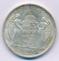 1939. 5P Ag "Horthy balra" T:AU patina Adamo P8.2