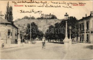 1906 Kolozsvár, Cluj; Sétatéri bejárat, Diána fürdő gőzfürdő, vízgyógyintézet és uszoda. Lepage Lajos kiadása / promenade entry, spa and swimming pool