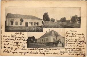 1910 Ipolyszalka, Ipoly-Szalka, Salka; iskola, Fő utca, Római katolikus paplak. Fráter Ignác kiadása / school, main street, rectory (EK)