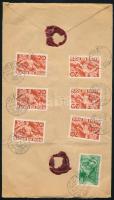 1940 Értéklevél Egerből Miskolcra, 7 db bélyeggel / Insured cover