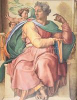 Maria Piatto et alii: Michelangelo freskói. Az újjászületett Sixtus-kápolna. Bp., 1992, Corvina. Szá...