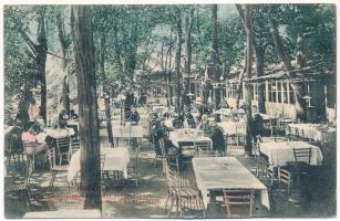 1911 Karánsebes, Caransebes; Lichtneckert szállodai vendéglőkert, pincérek. H. Rosenfeld kiadása / hotel, restaurant garden with guests and waiters (EK)