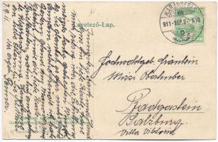 1911 Karánsebes, Caransebes; Lichtneckert szállodai vendéglőkert, pincérek. H. Rosenfeld kiadása / h...