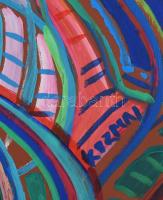 Kozma István (1937-2020): Kompozíció aktok (Nagybányai akt). Olaj, karton, jelezve jobbra lent, a há...