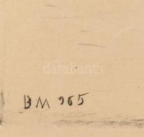 Borsos Miklós (1906-1990): Vitorlás. Rézkarc, papír, jelzett, 25x29 cm Feltekerve