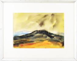 Bordi András (1905-1989): Maros menti dombok (Erdély), 1972. Akvarell, papír, jelezve balra lent, 34...