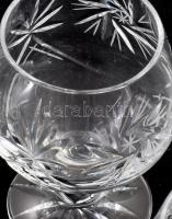 6 db kristály konyakos pohár. Nem használt, hibátlan 10 cm