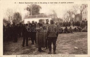 Military WWI General Goykowitsch with Austrian prisoners