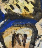 Lipták Pál (1922-2007): Ólomüveg égtáj. Vegyes technika, papír, jelezve balra lent, 81,5×61,5 cm. Pr...