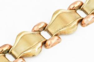 14K arany (Au) sárga és rozé arany karkötő. Jelzett, mesterjegyes, 27,7 g, 20 cm