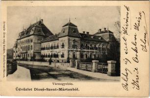 1902 Dicsőszentmárton, Tarnaveni, Diciosanmartin; Vármegyeháza. Jeremiás Áron kiadása / county hall (EK)