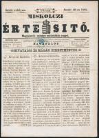 1865 Hírlapilleték 1kr Miskolczi Értesítőn