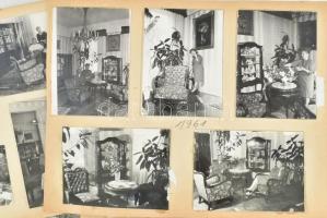 1961 Lakásbelsők, kb. 25 db albumlapra ragasztott fotó, 9×14 cm