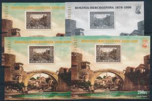 1998 Bosznia-Hercegovina 4 db-os emlékív garnitúra / souvenir sheets