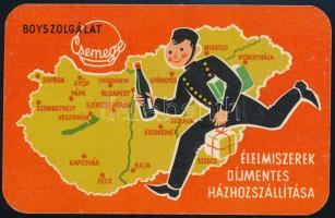1961 Csemege Boyszolgálat kártyanaptár