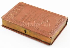 Lajosmizsei takarékpénztár könyv alakú fém persely, hátoldalán irredenta Hiszekegy szövegével 8x12 c...