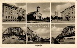 1939 Vágsellye, Schelle, Sala nad Váhom; hidak, Járási hivatal, templom / bridges, county hall, church (EK)