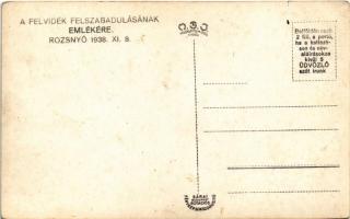 1938 Rozsnyó, Roznava; bevonulás, "Mindent Vissza" díszkapu, Seidl és Neumann üzlete, Stig...