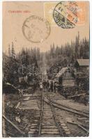 1913 Gyulafalva (Kommandó, Comandau); Gyaulafalvi sikló, iparvasút. Turóczi István kiadása / industrial funicular railway. TCV card (szakadás / tear)