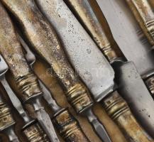 Süteményes készlet hat személyes, 12 darabos. Jelzett bécsi ezüst (Ag) Adolf Kallai ékszerész díszdo...