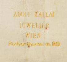 Süteményes készlet hat személyes, 12 darabos. Jelzett bécsi ezüst (Ag) Adolf Kallai ékszerész díszdo...