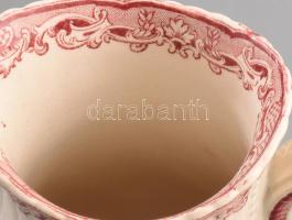 Sarreguemines antik kancsó. Jelzett, kis kopással, m: 16 cm