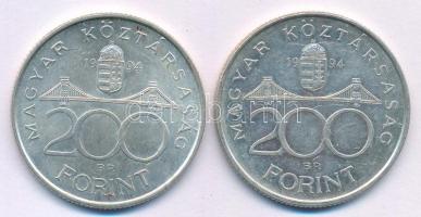 1994. 200Ft "Deák" Ag (2x) T:AU,XF Adamo F13.1