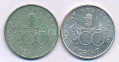 1994. 200Ft "Deák" Ag (2x) T:AU,XF patina Adamo F13.1
