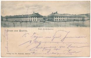 1904 Beszterce, Bistritz, Bistrita; Franz Josefs-Kaserne / Ferenc József laktanya. Th. Botschar kiadása / K.u.K. military barracks (EK)