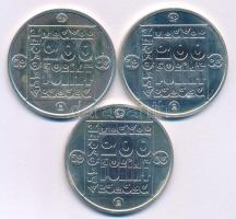 1985. 200Ft Ag (3xklf) "Természetvédelem - Mocsári Teknős, Vadmacska, Vidra" T:AU Adamo EM...