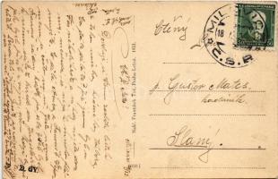 1933 Milovice, Millowitz; Vojensky tábor, látkép / Military camp, barracks, general view, church. Na...