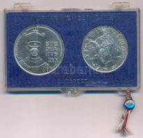 1972. 50Ft Ag + 100Ft Ag "Szent István" plombált "MNB" plasztik tokban T:BU patina Adamo EM38, EM39