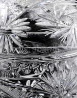 Kristály gyümölcsös kínáló, fedéllel, hibátlan d: 20 cm