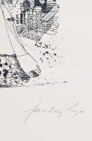 Szalay Lajos (1909-1995): Angyal. Nyomat, papír, jelzett. Feltekerve. 34,5x20 cm