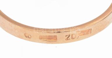 Arany (Au) 14K gyűrű gyémántokkal, 7 db 0,2 ct gyémánttal, jelzett, m: 58, br: 3,74 g