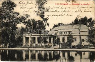 1906 Kolozsvár, Cluj; Sétatéri tó és kioszk / promenade kiosk and lake (EB)