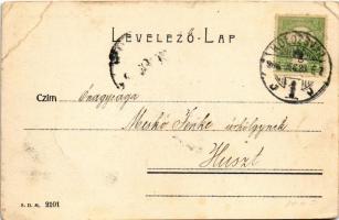 1906 Kolozsvár, Cluj; Sétatéri tó és kioszk / promenade kiosk and lake (EB)