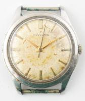 Huguenin kézi felhúzós férfi karóra. Működő szerkezettel, korrodált számlappal. d: 34 mm