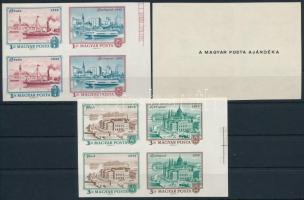 1972 Óbuda-Buda-Pest ajándék vágott négyestömb sor (140.000) / Mi 2805-2810 imperforate blocks of 4, present of the Post