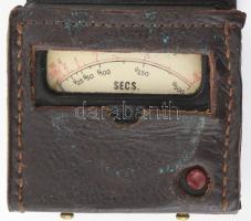 Régi fénymérő, bőr tokjában, kissé viseltes állapotban