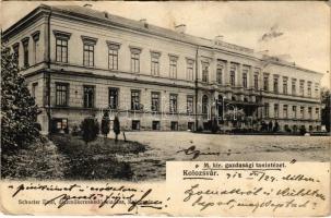 1912 Kolozsvár, Cluj; M. kir. gazdasági tanintézet. Schuster Emil kiadása / farmer school (b)