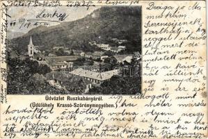 1899 (Vorläufer) Ruszkabánya, Rusca Montana; Üdülőhely Krassó-Szörény megyében. Auspitz Adolf kiadása / holiday resort in Caras-Severin County (EB)