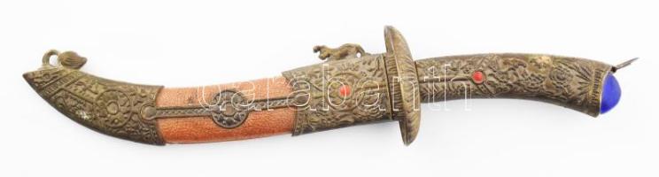Keleti dísztőr, hüvellyel, h: 27,5 cm