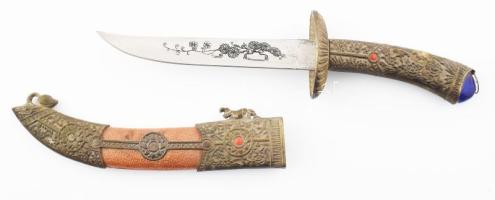 Keleti dísztőr, hüvellyel, h: 27,5 cm