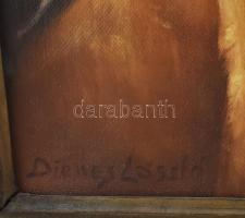 Dienes László (1891-?): Női art deco akt. Olaj, vászon. Jelzett. Apró felületi kopásokkal. 72,5x55 c...