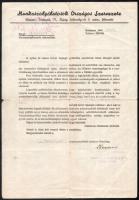 1946 Bp., Munkaszolgálatosok Országos Szervezete által küldött levél elhunyt áldozatok exhumálása és hazahozatala ügyében